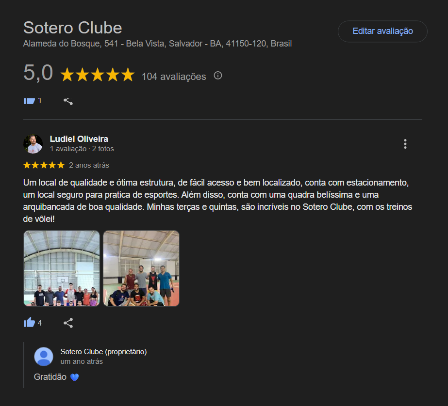 Depoimento de um aluno do Sotero Clube